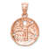 14k Rose Gold Brushed and Diamond-Cut Sand Dollar Pendant