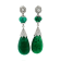 46.00 Ctw Emerald and 1.00 Ctw White Diamond Earring in 18K WG