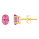 6x4mm Oval Pink Topaz 14k Yellow Gold Stud Earrings