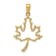 14k Yellow Gold Polished Cut-out Maple Leaf Pendant
