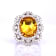8.33 Ctw Yellow Sapphire and 2.28 Ctw Diamond Ring in 18K WG