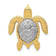 14k Yellow Gold and 14k White Gold Textured Turtle Slide Pendant