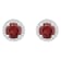 6mm Round Garnet And Created White Sapphire 10k White Gold Halo Stud Earrings