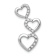 Rhodium Over 14k White Gold Diamond Triple Heart Chain Slide Pendant