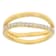 CZ Double Band Ring In 18K Gold Over Brass 0.51ctw