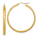 14k Yellow Gold Polished, Satin and Diamond-Cut 1 5/8" Diamond
Pattern Hoop Earrings