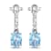 1.02ctw 14K White Gold Aquamarine and White Diamond Halo Earrings