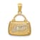 14k Yellow Gold 3D and Rhodium Over 14k Yellow Gold 3D Textured
Reversible Mom Handbag Pendant