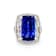 15.35 Ctw Tanzanite and 0.96 Ctw White Diamond Ring in 18K WG