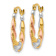 14k Yellow Gold and Rhodium Over 14k Yellow Gold 11/16" Textured
Scalloped Hoop Earrings