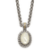 Sterling Silver with 14K Accent Antiqued Mother Of Pearl Necklace