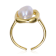 Pear Shape Freshwater Pearl Outline Frame Ring In 14K Gold Over Sterling Silver