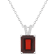 10x8mm Emerald Cut Garnet With Diamond Accents Rhodium Over Sterling
Silver Pendant with Chain