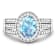 1.72ctw Blue Aquamarine and Diamond 14K White Gold Halo Ring