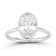 Rachel Zoe Oval CZ Solitaire Ring in Rhodium Over Sterling Silver