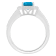 8x6mm Emerald Cut Blue Topaz 1/5 ctw Diamond Rhodium Over Sterling
Silver Halo Ring