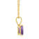 8x6mm Emerald Cut Amethyst 14k Yellow Gold Pendant With Chain