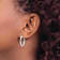 Rhodium Over 14k White Gold Polished 1" Oval Tube Hoop Earrings