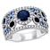 Dark Blue Sapphire and Diamond 14K White Gold Halo Ring 3.20ctw