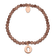 Rose Stainless Steel Polished Hamsa Brown Jade Stretch Bracelet