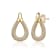 CZ Pave Raindrop Front-Facing Mini-Hoop Earrings In 14K Gold Over Brass