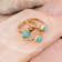 Barse Turquoise Mixed-Shape Ring Set Of 3 In Bronze
