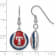 Rhodium Over Sterling Silver MLB LogoArt Texas Rangers Enamel Earrings