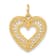 14k Yellow Gold Polished and Diamond-Cut Heart Pendant
