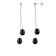 7-7.5mm Black Cultured Freshwater Pearl Rhodium Over Sterling Silver Earrings