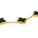 Black Enamel Clover Station Bracelet In Gold Tone StaInless Steel