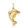 14k Yellow Gold Children's 3D Polished Dolphin Pendant