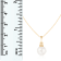 White Cultured Freshwater Pearl and Diamond 14K Yellow Gold Pendant 8-8.5mm