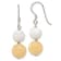 Sterling Silver Polished White Howlite and Yellow Jadeite Dangle Earrings