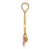 14K Two-tone Gold  Diamond-Cut Satin Pineapple with Plumeria Pendant