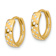 14k Yellow Gold 1/2" Polished Cubic Zirconia Hinged Hoop Earrings