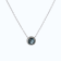London Blue Topaz with White Topaz Halo Rhodium Over Sterling Silver Necklace