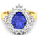 3.86ctw Violet Tanzanite and Diamond 14K Yellow Gold Halo Ring