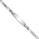 Rhodium Over 14k White Gold Soft Diamond Shape Figaro Link ID Bracelet