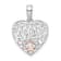 14k Two-tone Gold Textured Flower Nana Heart Pendant