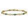 14k Yellow Gold and Rhodium Over 14k Yellow Gold Diamond and Emerald Bracelet