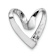 Rhodium Over 14k White Gold Polished Reversible Heart Chain Slide Pendant