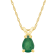 7x5mm Pear Shape Emerald 14k Yellow Gold Pendant With Chain