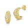 Sterling Statements 14K Yellow Gold Over Sterling Silver CZ Criossant Hoops