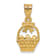 14k Yellow Gold Textured Multi-enameled Easter Basket with Bow and Eggs Charm