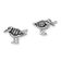 Rhodium Over Sterling Silver Antiqued Sandpiper Post Earrings