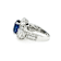 6.35 Ctw Blue Sapphire and 1.34 Ctw White Diamond Ring in 14K WG