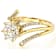 Diamond Simulant Bypass Ring In 18K Gold Over Sterling Silver 3.01ctw