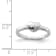 Rhodium Over Sterling Silver Polished and Satin Heart Ring