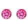 5mm Round Pink Topaz Rhodium Over 10k White Gold Stud Earrings