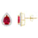 7x5mm Pear Shape Created Ruby And Created White Sapphire 10k Yellow Gold
Halo Stud Earrings